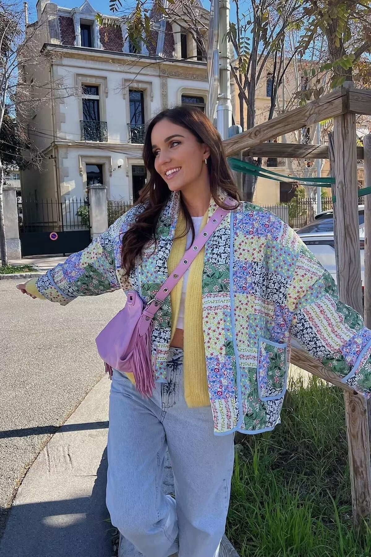 Floral pattern cotton jacket