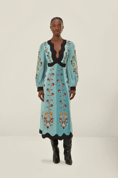 Freya™ | Blue Flow Midi Dress