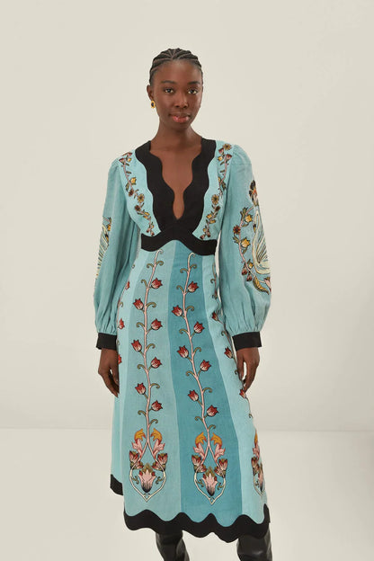 Freya™ | Blue Flow Midi Dress